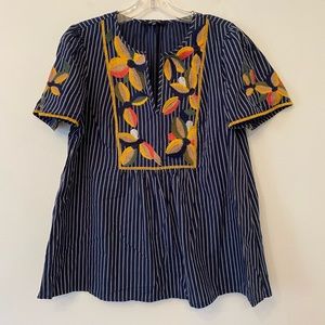 Madewell top with embroidery